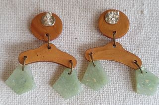 Pendientes arcilla polimérica rojos y verdes