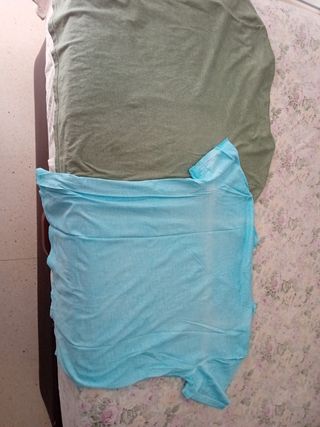 2 Camisetas verano - verde oliva & turquesa