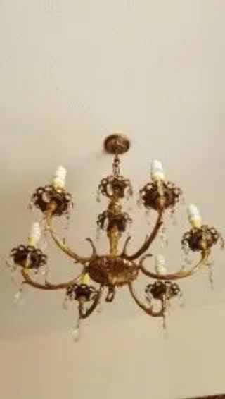Elegante lámpara bronce 8 luces