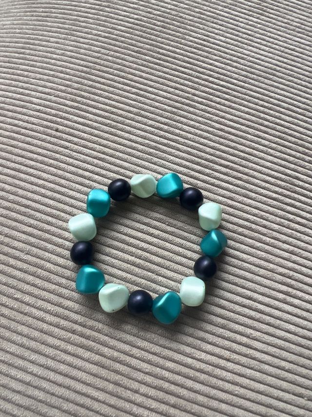 Pulsera cuentas verdes y azules