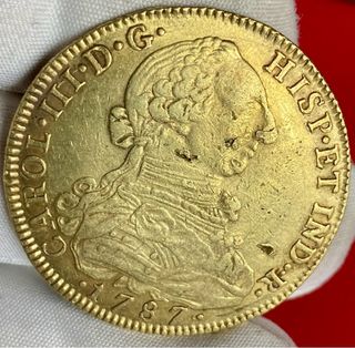 8 Escudos Carlos III 1787 Santa Fe de Nuevo Reino