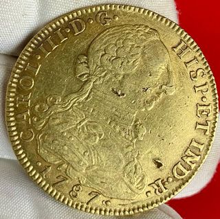 8 Escudos Carlos III 1787 Santa Fe de Nuevo Reino