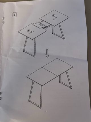 Mesa comedor extensible - madera y metal