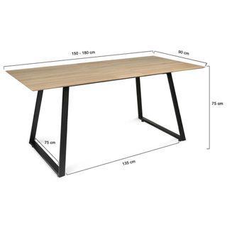 Mesa comedor extensible - madera y metal
