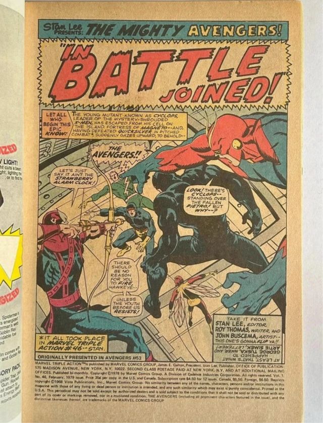 Marvel Triple Action #46 The Avengers vs The X men