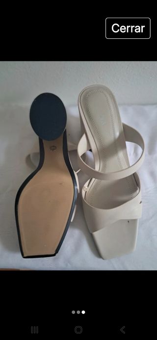 Sandalias Zara beige tacón 37