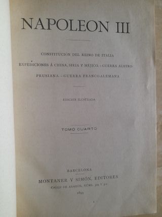 1898- 1899 Napoleón III, Montaner y Simón