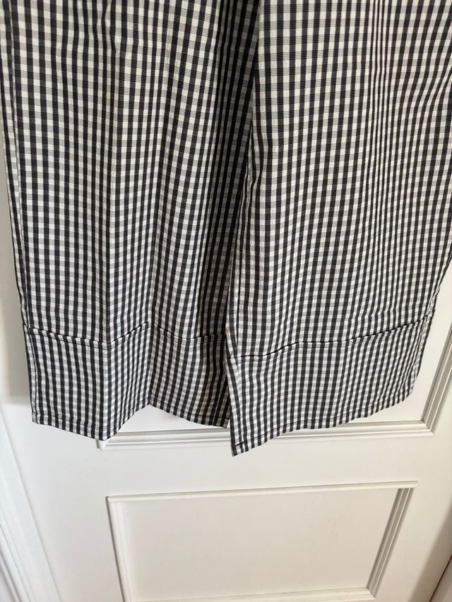 Pantalón ancho vichy blanco y negro