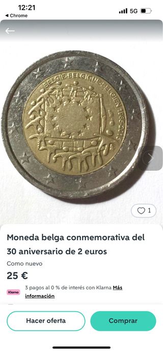 Moneda 2€ Bélgica 30 Aniversario