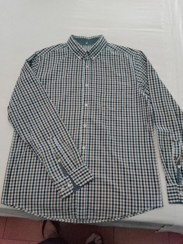 Camicia cotone blu e bianca