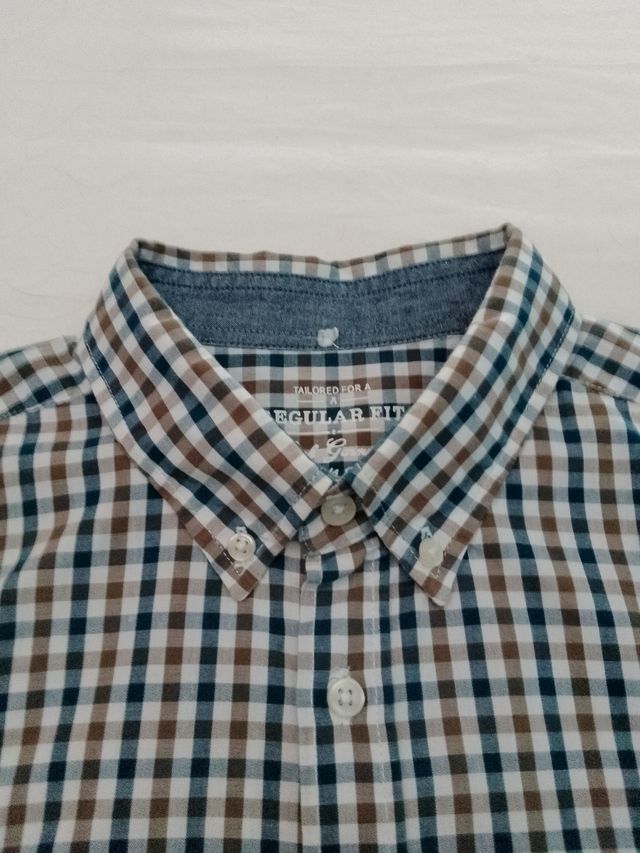 Camicia cotone blu e bianca