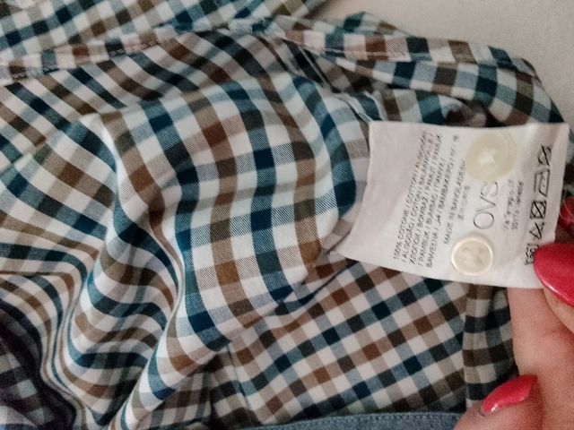 Camicia cotone blu e bianca