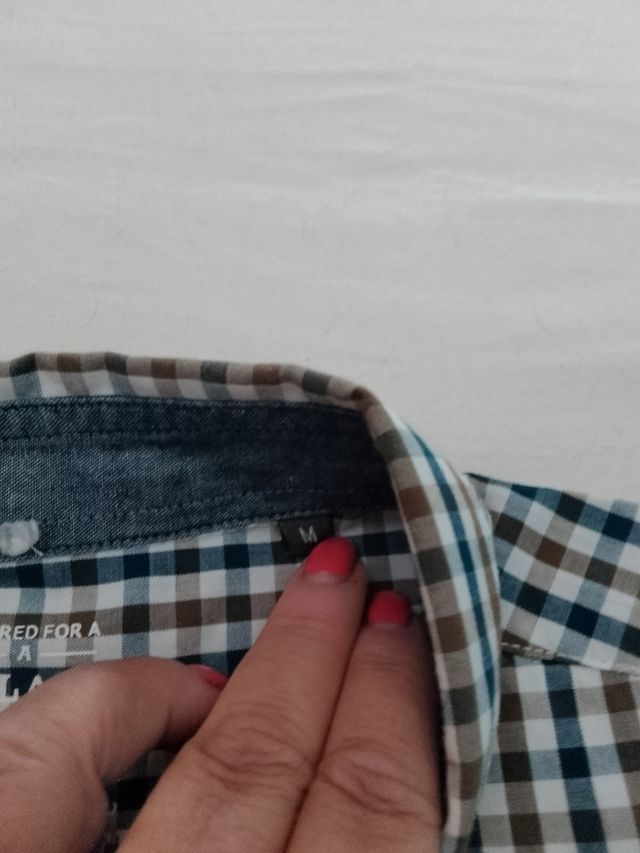 Camicia cotone blu e bianca