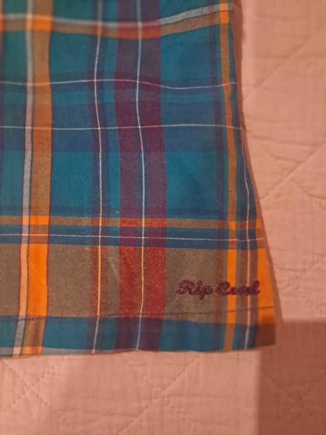 Top Rip Curl cuadros naranja-azul