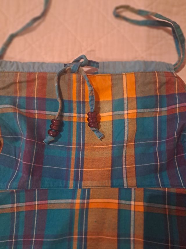 Top Rip Curl cuadros naranja-azul