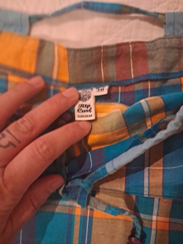 Top Rip Curl cuadros naranja-azul