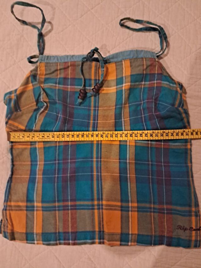 Top Rip Curl cuadros naranja-azul