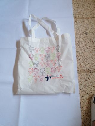 Borsa tela bianca Salesiani