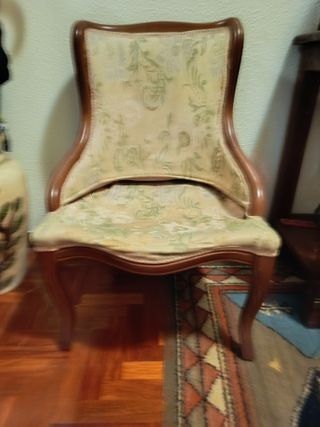 Silla Vintage Madera - Tapiz Floral