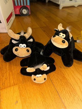 3 Toros Peluche rellenos arena sujeta puertas