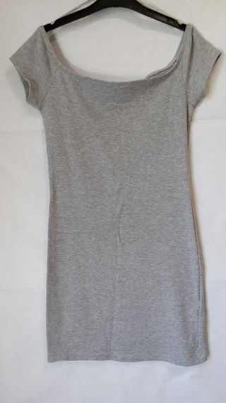 Vestido canalé gris XS