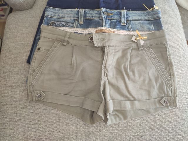 5 Shorts Donna Tg S - Beige & Blu