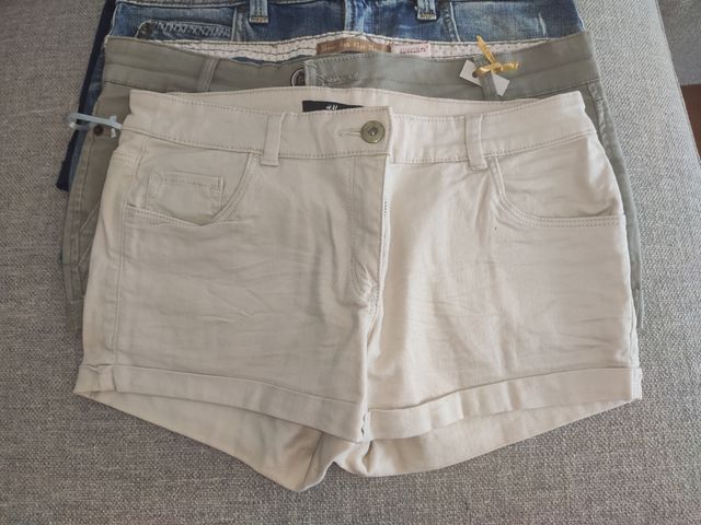 5 Shorts Donna Tg S - Beige & Blu