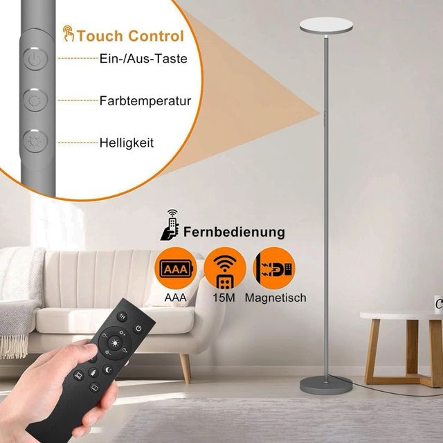 Lampada terra LED Grigia 36W