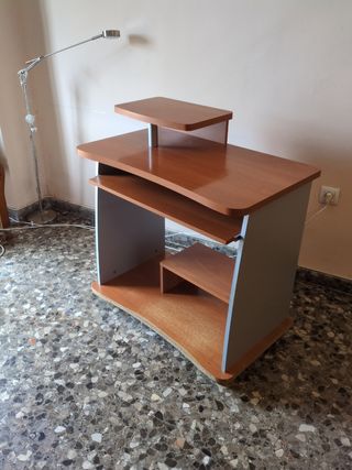 Mesa ordenador 86x50cm marrón-gris