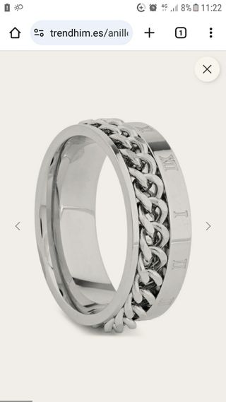 Anillo plata cadena romana