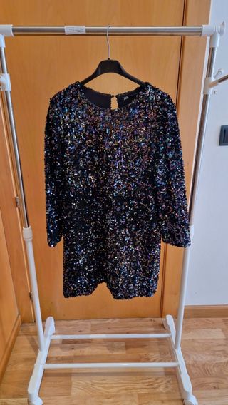Vestido Zara lentejuelas negro