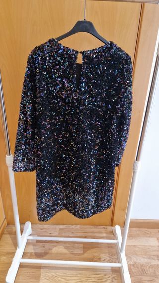 Vestido Zara lentejuelas negro