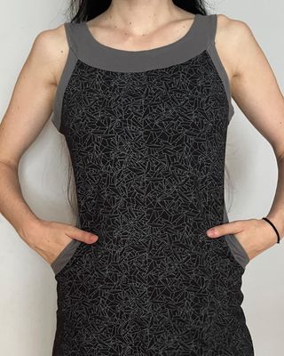 Vestido negro gris - geométrico