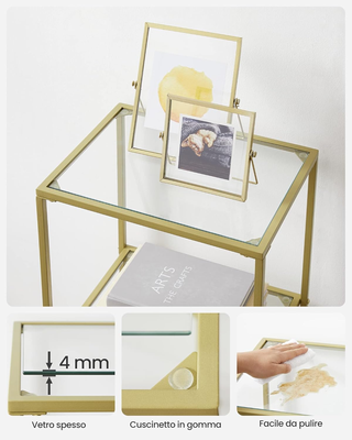 Scaffale in Vetro a 6 Ripiani, Liberia, Organizzat