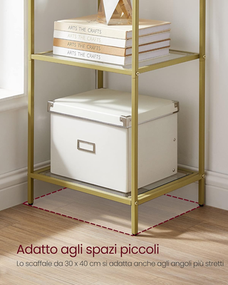 Scaffale in Vetro a 6 Ripiani, Liberia, Organizzat