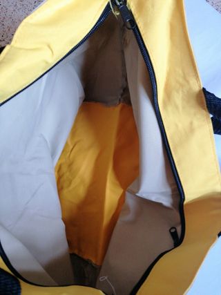 Borsa shopping beige e gialla