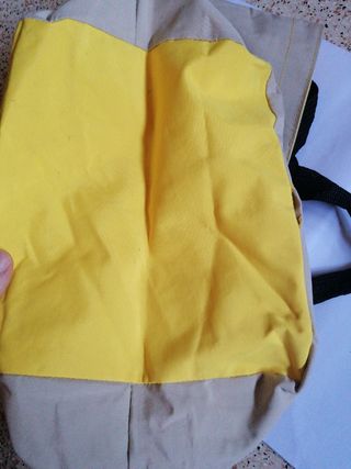 Borsa shopping beige e gialla