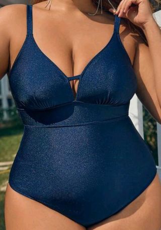 Bañador azul talla grande