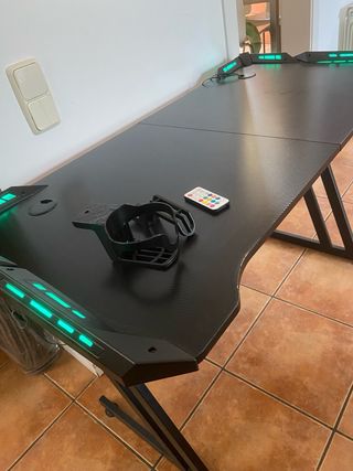 Mesa gaming LED negra - 120x60cm con luces ,
