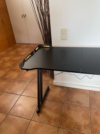 Mesa gaming LED negra - 120x60cm con luces ,
