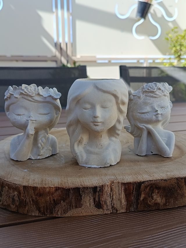 3 Statuette Decorazione shabby chic