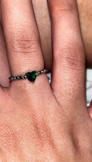 Anello Sagapo cuore verde