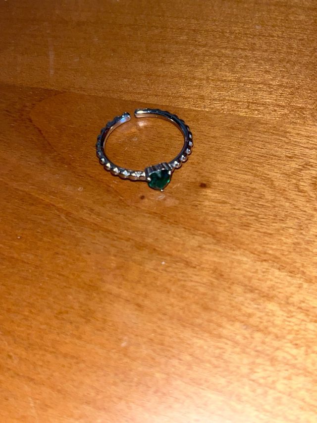 Anello Sagapo cuore verde
