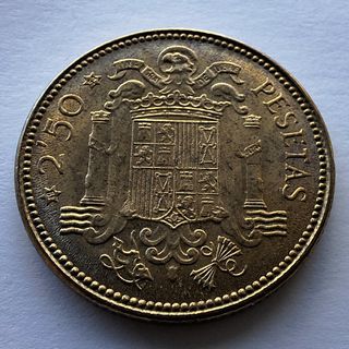 MONEDA 2,50 PESETAS 1953 ESTRELLA 54 1953*54 SC