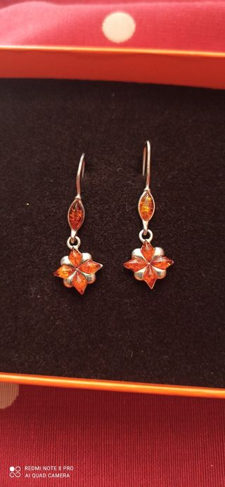 Orecchini ambra argento 925