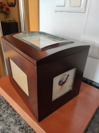 Caja portafotos madera marrón