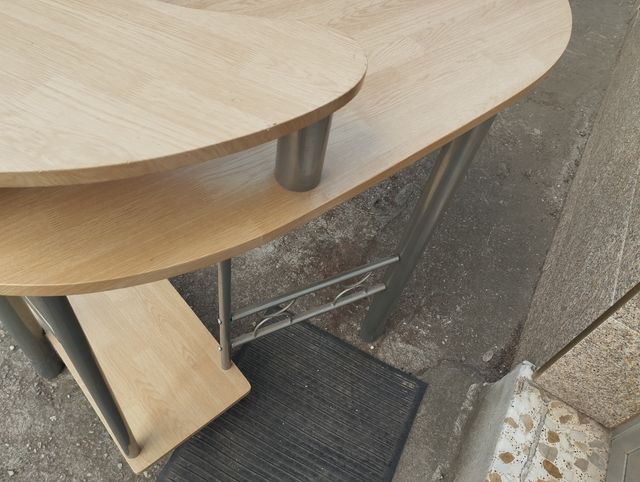 Escritorio curvo madera-metal