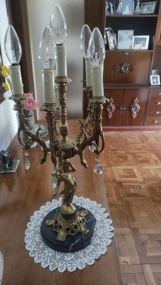 Lampara araña vintage bronce.