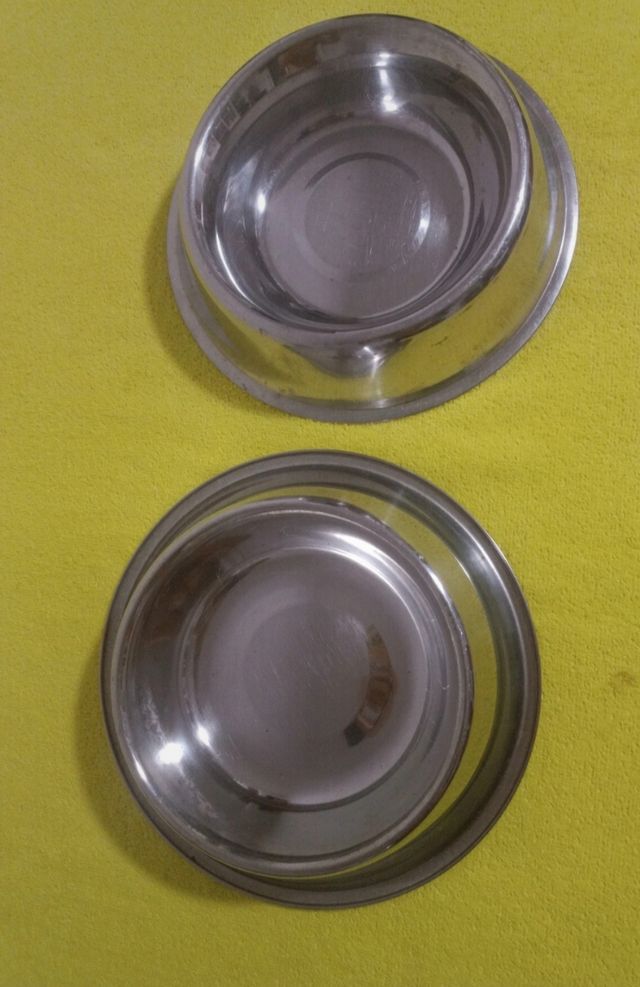 2 Comederos acero inoxidable mascotas