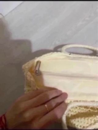 Bolso asa y bandolera crochet beige